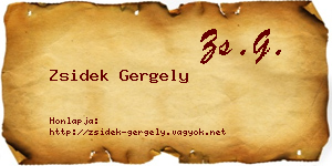 Zsidek Gergely névjegykártya